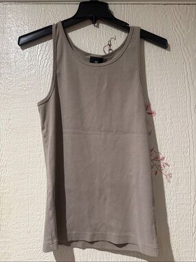 H&M Ribbed Sleeveless Tank Top - Light Taupe